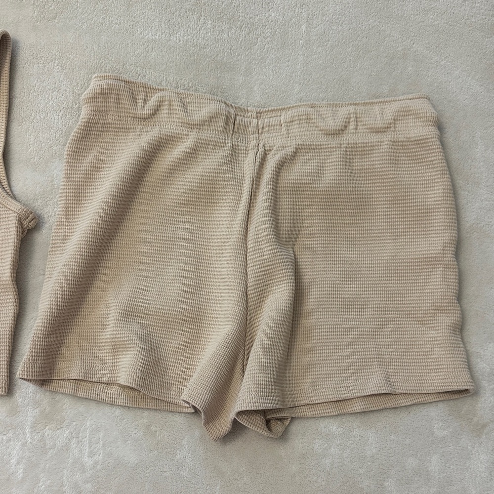 Lefties Beige Ribbed Tank & Shorts Set - Picture 7 of 7